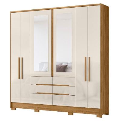 Guarda Roupa Casal 6 Portas Espelho 216 Cm San Francisco Moval Freijo Off White