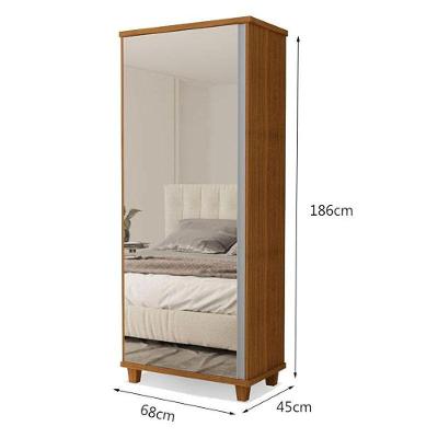 Guarda Roupa Casal Londres 5 Portas 6 Gavetas Freijó fosco MDP MDF Luapa Móveis