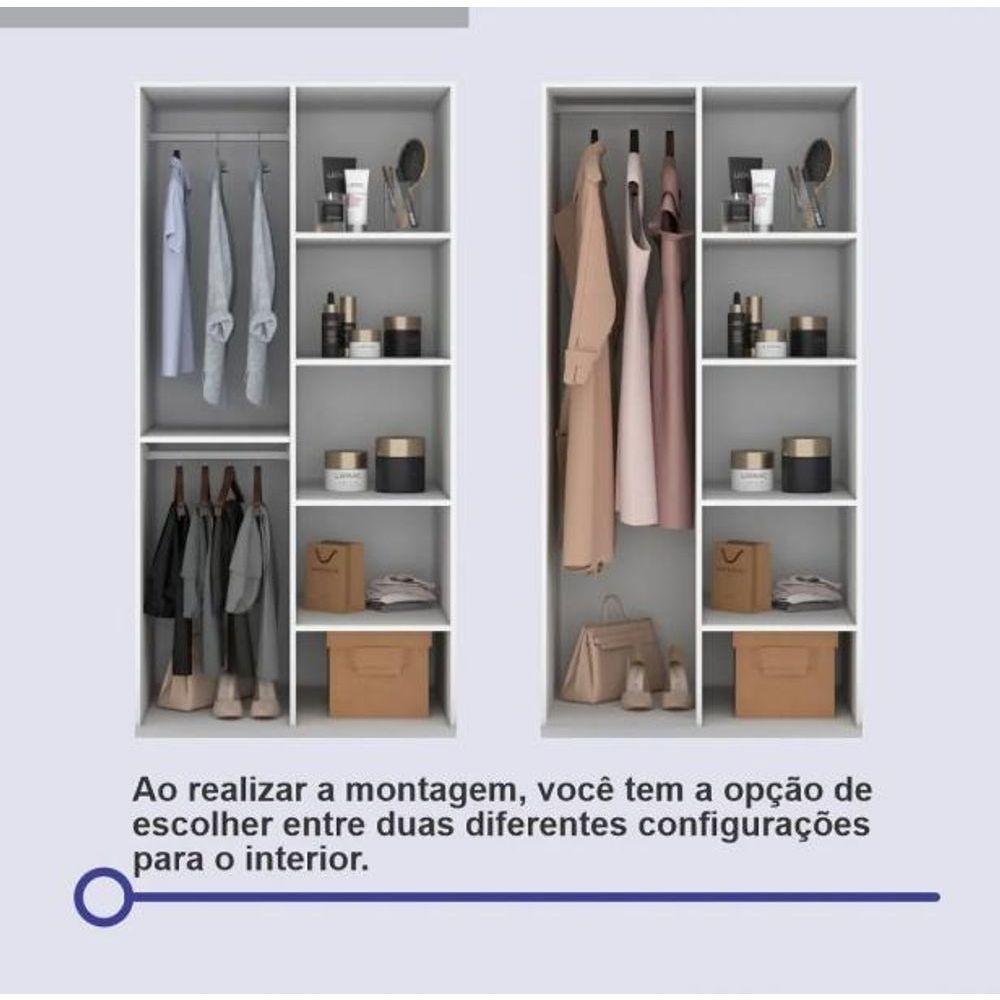 Guarda Roupa Cancun 2 Portas 100%mdf Ripado - Ddoro Móveis - 5