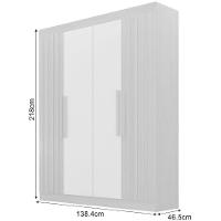 Guarda Roupa Canadá Ripado Cinamomo Off White 4 Portas 2 Gavetas Leifer Móveis - 2