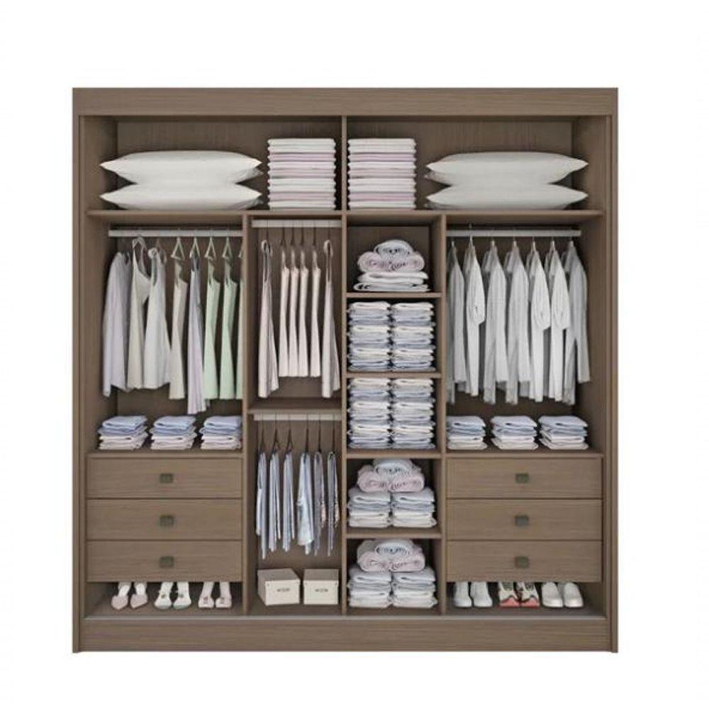 Guarda Roupa Cancun 2 Portas 100%mdf Castanho - Ddoro - 2