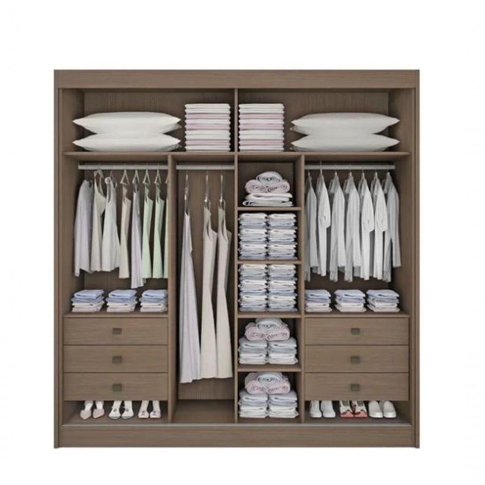 Guarda Roupa Cancun 2 Portas 100%mdf Castanho - Ddoro - 3