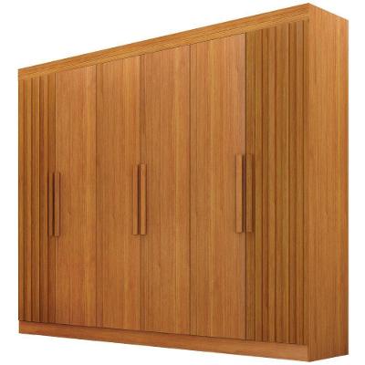 Guarda Roupa Canadá Ripado Cinamomo 6 Portas 4 Gavetas Leifer Móveis