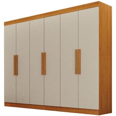 Guarda Roupa Canadá Cinamomo Off White 6 Portas 4 Gavetas Leifer Móveis
