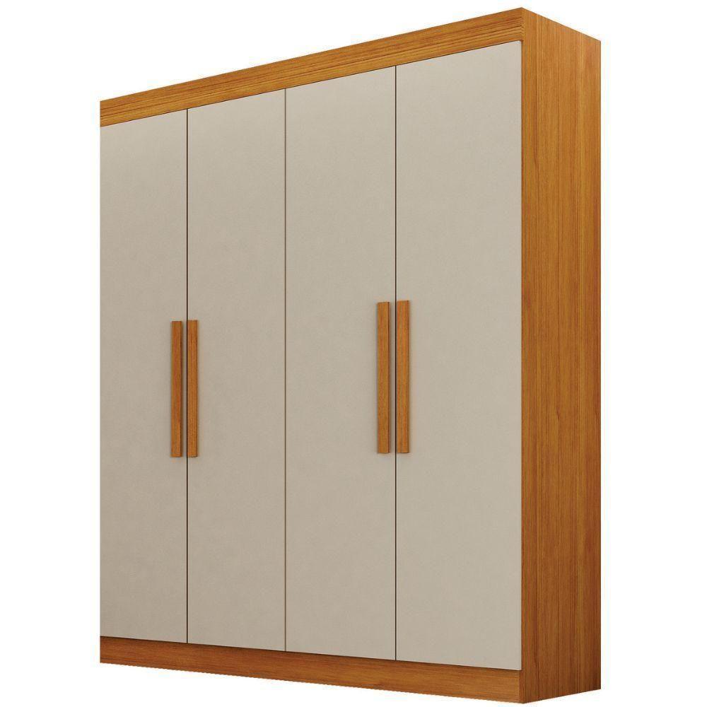Guarda Roupa Canadá Cinamomo Off White 4 Portas 2 Gavetas Leifer Móveis - 1