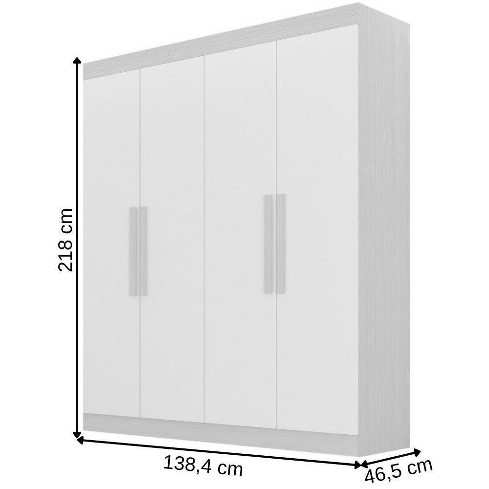Guarda Roupa Canadá Cinamomo Off White 4 Portas 2 Gavetas Leifer Móveis - 2