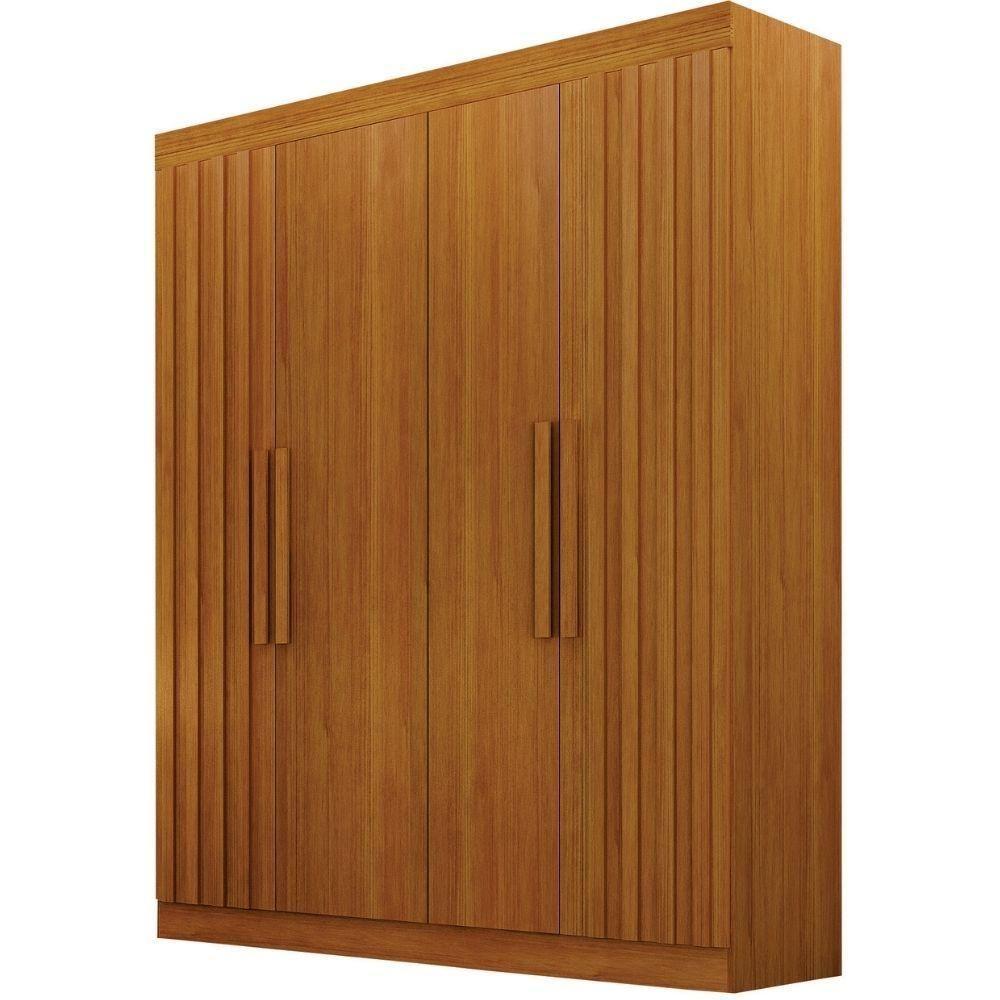 Guarda Roupa Canadá Ripado Cinamomo 4 Portas 2 Gavetas Leifer Móveis - 1