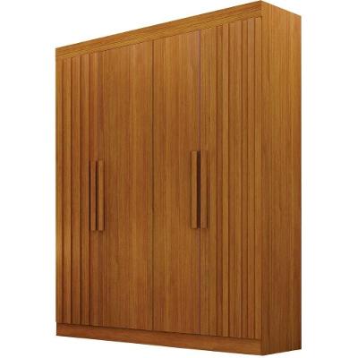 Guarda Roupa Canadá Ripado Cinamomo 4 Portas 2 Gavetas Leifer Móveis