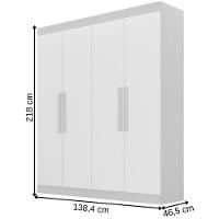 Guarda Roupa Canadá Branco 4 Portas 2 Gavetas Leifer Móveis - 2
