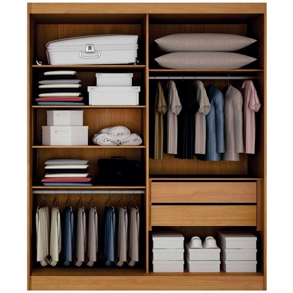 Guarda Roupa Canadá Cinamomo 4 Portas 2 Gavetas Leifer Móveis - 3