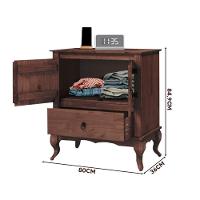 Guarda Roupa 2 Portas Cômoda Pequena Madeira Maciça Marrom - 4