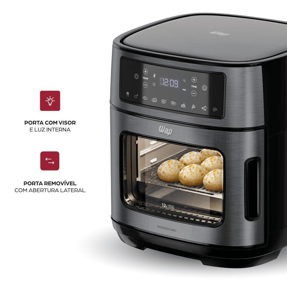 Fritadeira Elétrica WAP Air Fryer Oven Digital Black Waod2 12L 110V - 4