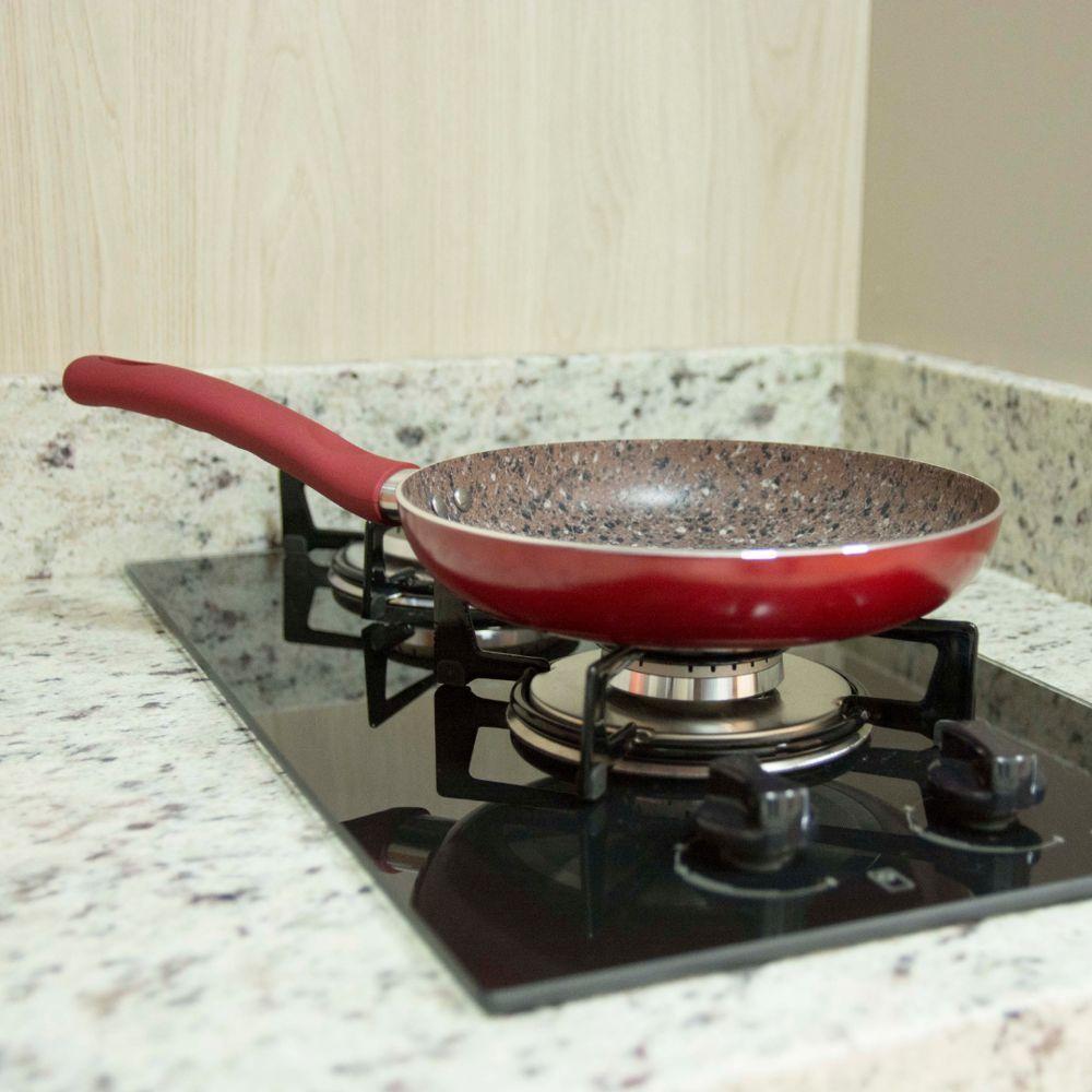 Frigideira Antiaderente Granito Vermelho 24cm - Cozinha Prática E Estilosa - 6