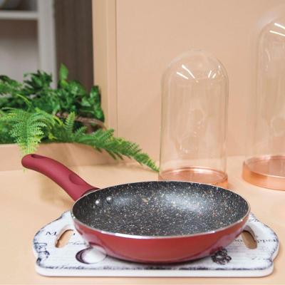 Frigideira Antiaderente Granito Vermelho 24cm - Cozinha Prática E Estilosa