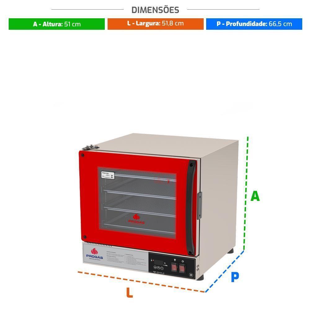 Forno Turbo Prp-004 Plus 110V Vermelho Progás + 8 Assadeiras Cimapi 110V - 6