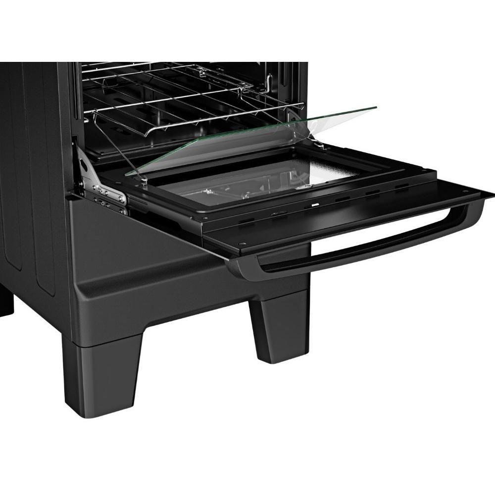 Fogão Esmaltec 4 Bocas Ideal Master Glass Mesa De Vidro Forno 50 Litros Preto T4VFP Bivolt - 6