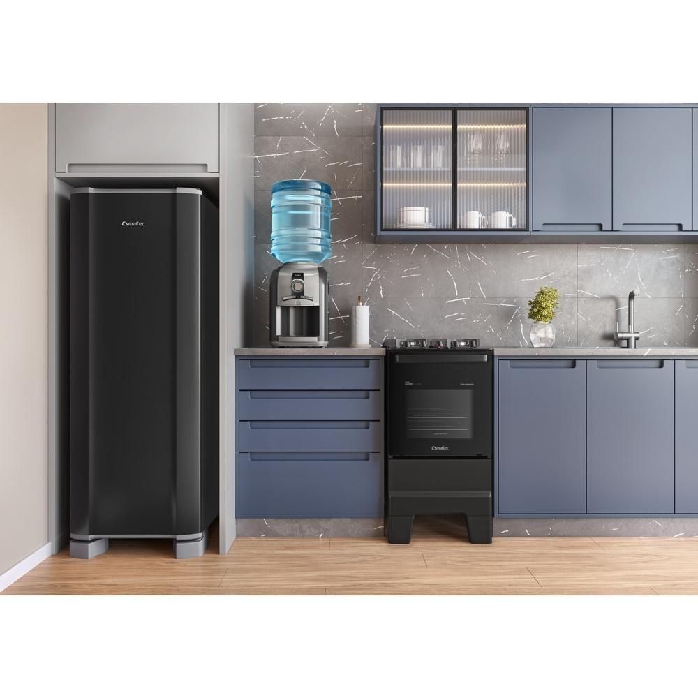 Fogão Esmaltec 4 Bocas Ideal Master Glass Mesa De Vidro Forno 50 Litros Preto T4VFP Bivolt - 9