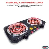 Fogão Elétrico 2 Bocas Portátil 2000w Mini Fogareiro Camping Cozinha Viagem 220v - 2