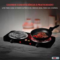 Fogão Elétrico 2 Bocas Portátil 2000w Mini Fogareiro Camping Cozinha Viagem 220v - 5