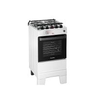 Fogão Esmaltec 4 Bocas Ideal Master Mesa Inox Tampa De Vidro Forno 50 Litros Branco T4ITB Bivolt - 2