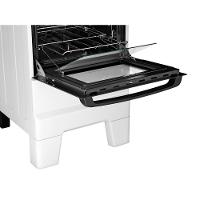 Fogão Esmaltec 4 Bocas Ideal Master Mesa Inox Tampa De Vidro Forno 50 Litros Branco T4ITB Bivolt