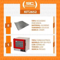 Forno Turbo Prp-004 Plus 220V Vermelho Progás + 8 Assadeiras Cimapi 220V - 6