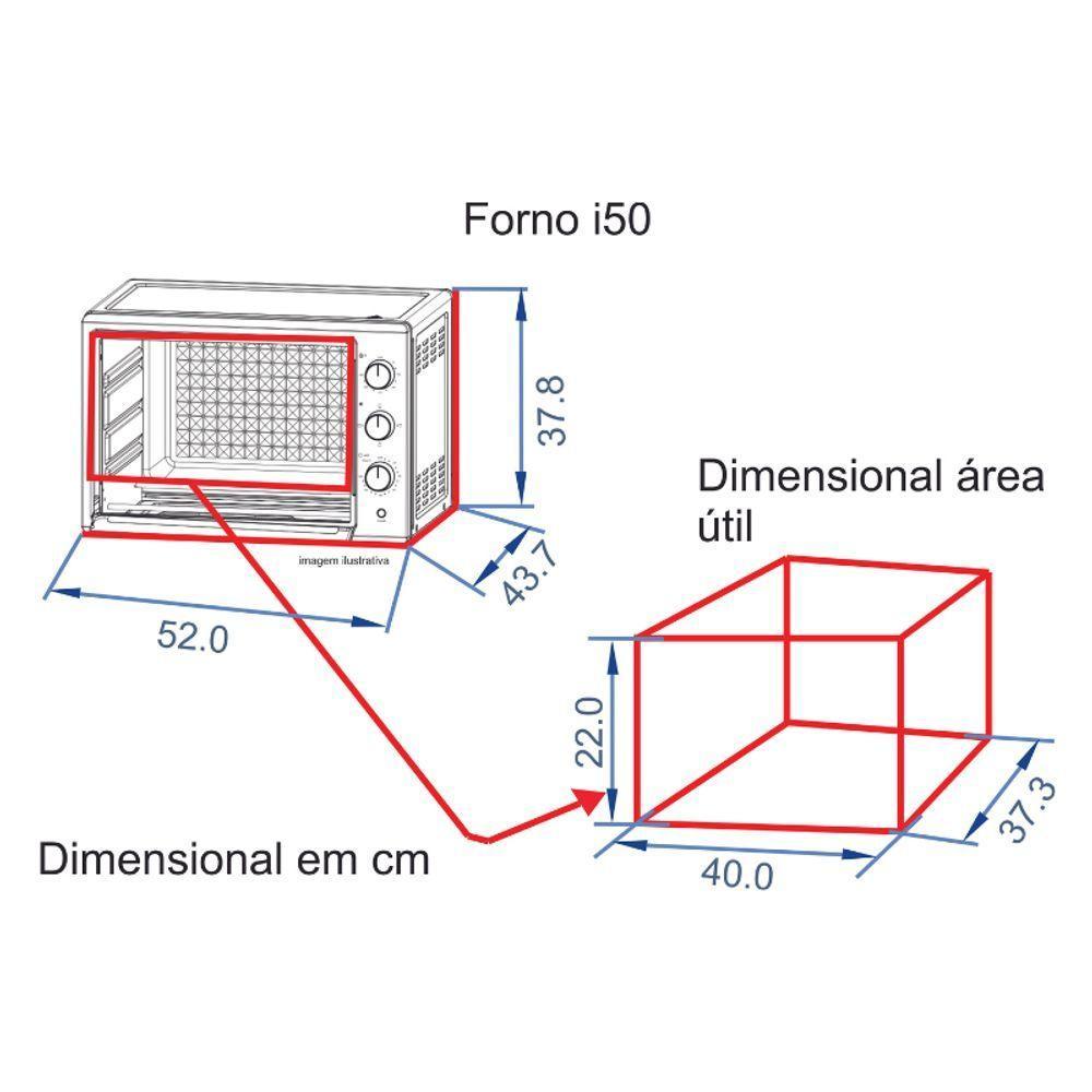 Forno Elétrico I50 Black Bancada 50l 220V Fogatti - 5