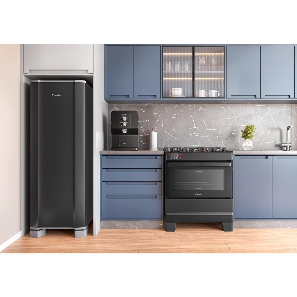 Fogão Esmaltec 5 Bocas Ideal Top Glass Mesa De Vidro Forno 84 Litros Preto T5VAP Bivolt - 8