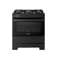 Fogão Esmaltec 5 Bocas Ideal Top Glass Mesa De Vidro Forno 84 Litros Preto T5VAP Bivolt - 1