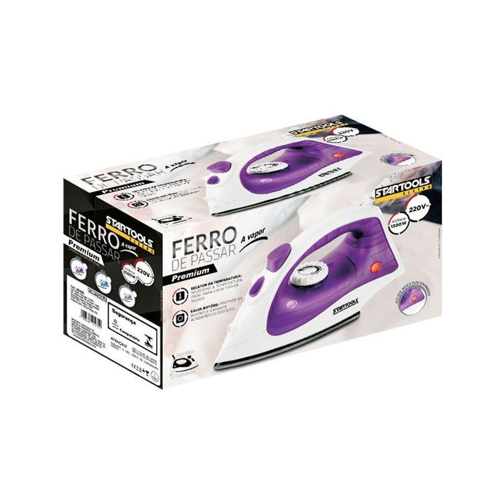 Ferro De Passar A Vapor Premium 110V - Roxo - 3