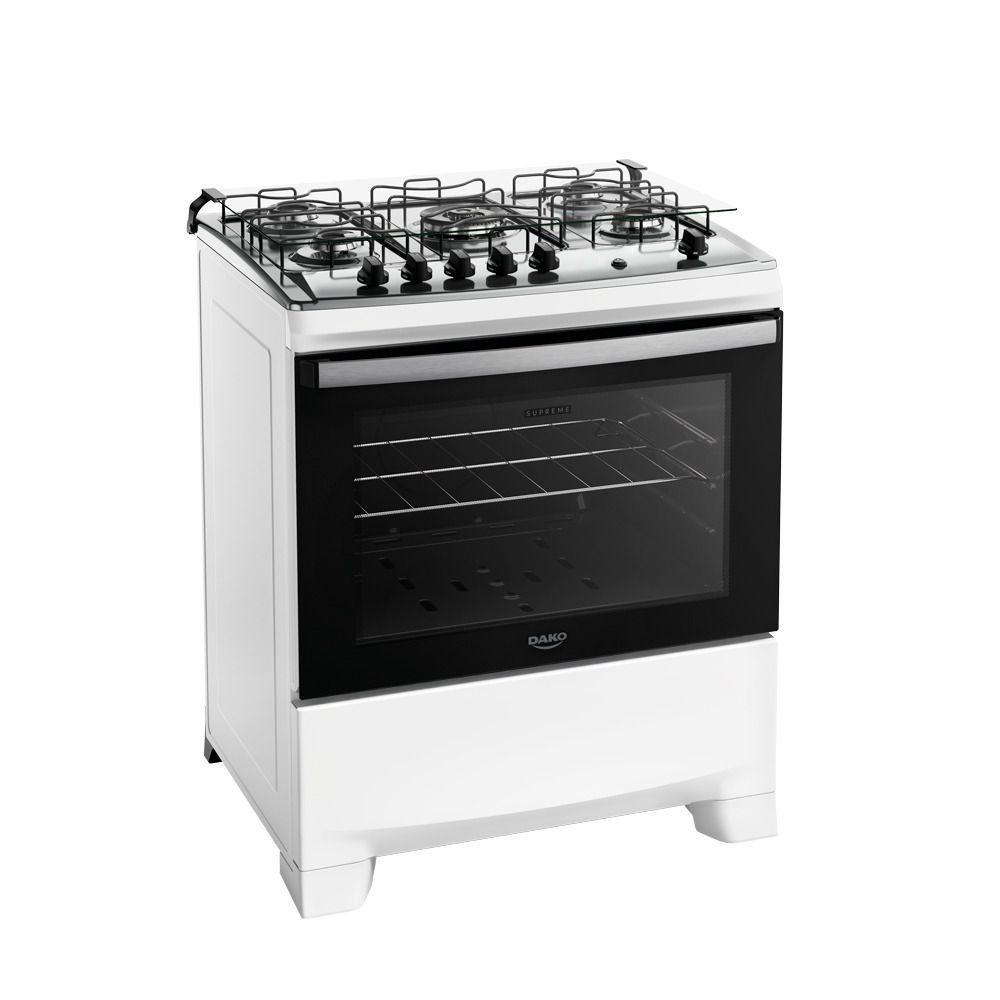 Fogão Dako Supreme 5 Bocas Com Mesa Inox Acendimento Automatico Branco Bivolt - 1