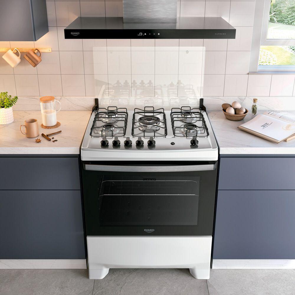 Fogão Dako Supreme 5 Bocas Com Mesa Inox Acendimento Automatico Branco Bivolt - 6
