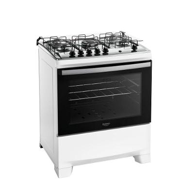 Fogão de Piso 5 Bocas Gás Dako Supreme Mesa Inox Automático Branco Bivolt