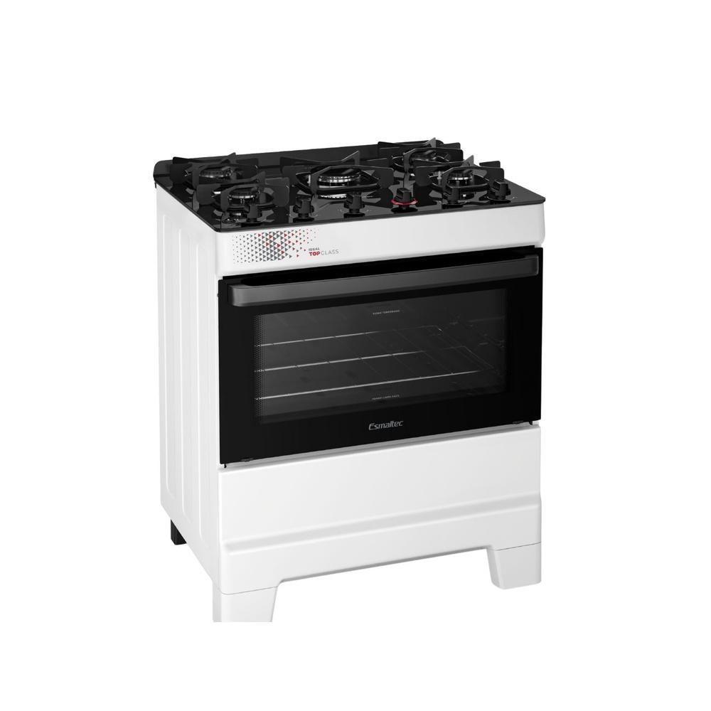 Fogão Esmaltec 5 Bocas Ideal Top Glass Mesa De Vidro Forno 84 Litros Branco T5VAB Bivolt - 2