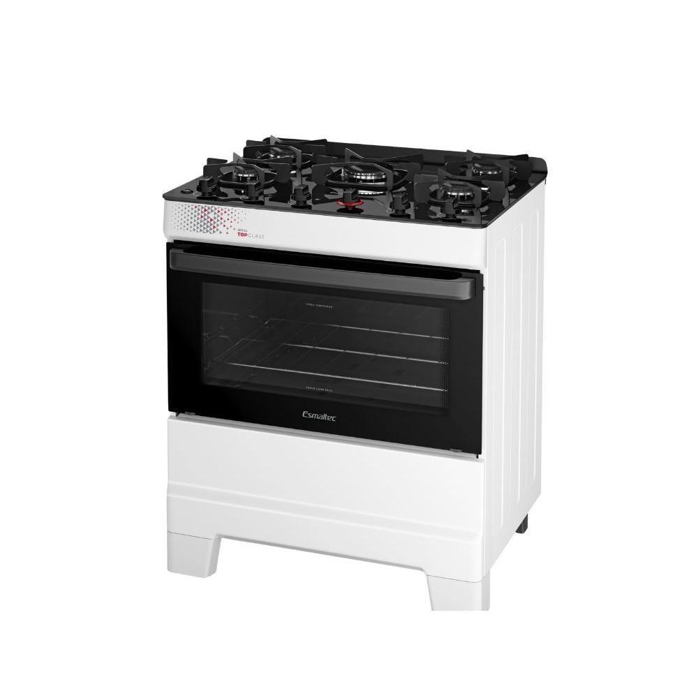 Fogão Esmaltec 5 Bocas Ideal Top Glass Mesa De Vidro Forno 84 Litros Branco T5VAB Bivolt - 3
