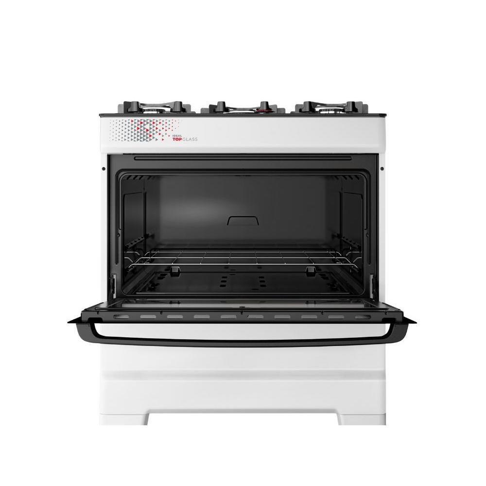 Fogão Esmaltec 5 Bocas Ideal Top Glass Mesa De Vidro Forno 84 Litros Branco T5VAB Bivolt - 6