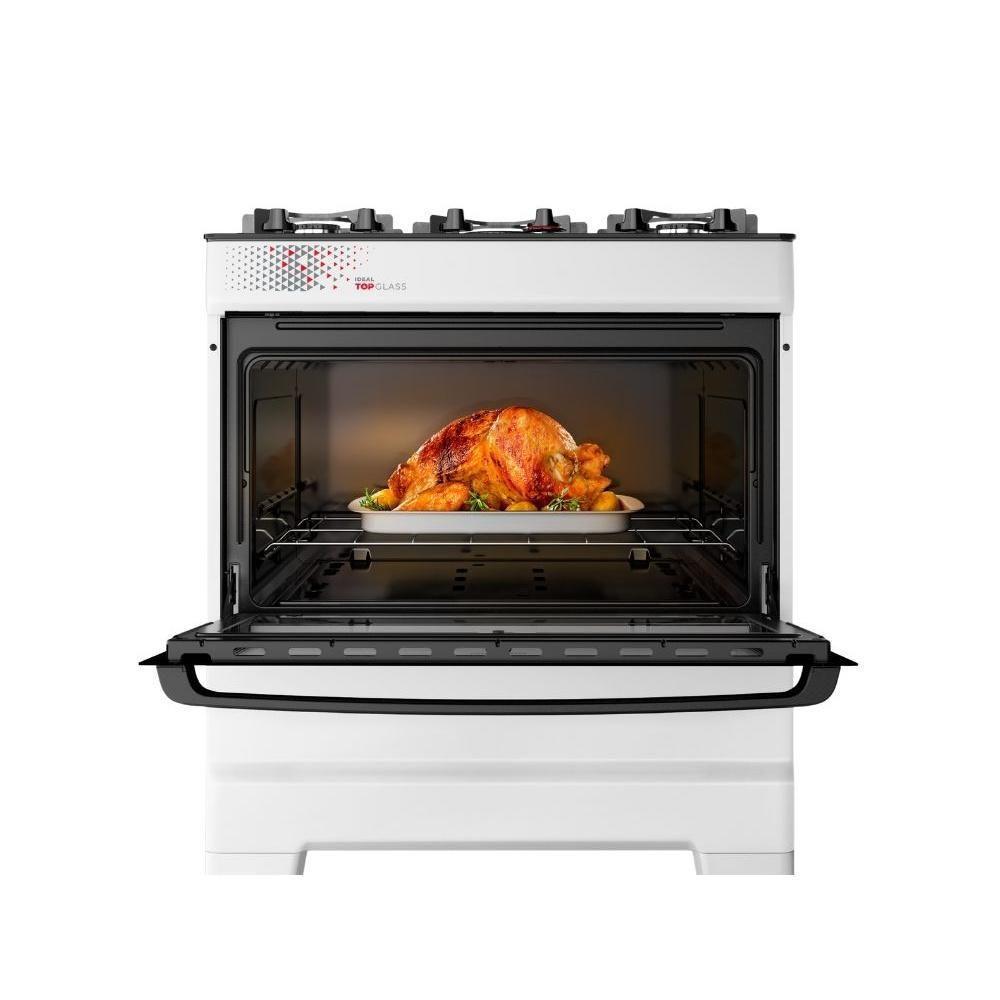 Fogão Esmaltec 5 Bocas Ideal Top Glass Mesa De Vidro Forno 84 Litros Branco T5VAB Bivolt - 7