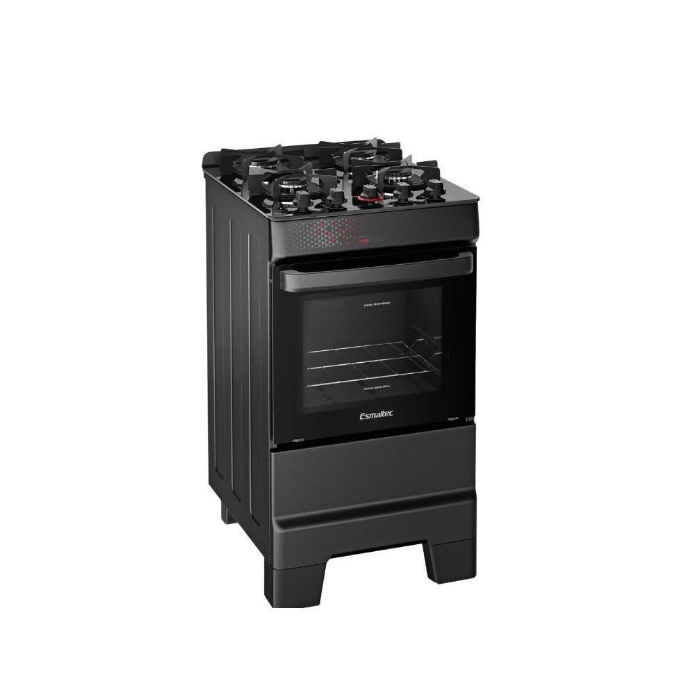 Fogão Esmaltec 4 Bocas Ideal Top Glass Mesa De Vidro Forno 50 Litros Preto T4VAP Bivolt - 2