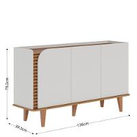 Cristaleira Guanabara Off White Freijó Com Aparador Buffet Jurerê Off White Matte Freijó - Colibri - 7