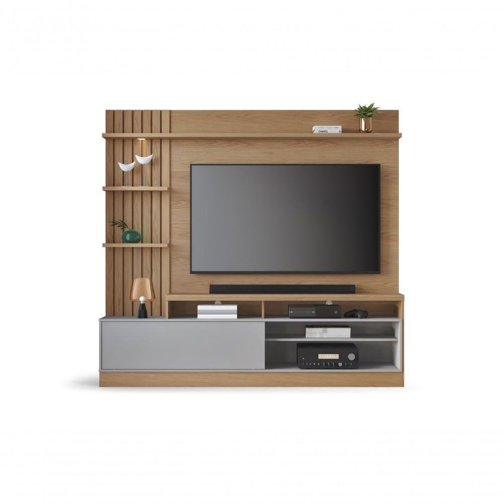 Estante Home Theater Maceió Freijó Cinza Acetinado Com Aparador Riviera Freijó ? Colibri - 8
