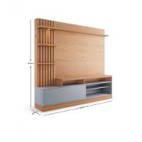 Estante Home Theater Maceió Freijó Cinza Acetinado Com Aparador Riviera Freijó ? Colibri - 9