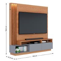 Estante Home Theater Humaita Freijó Cinza Acetinado Com Aparador Riviera Freijó ? Colibri - 8