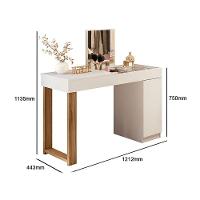 Escrivaninha Penteadeira Love Vidro De Correr Espelho Prateleira E Nicho Design Moderno - Branco Cinamomo Mel