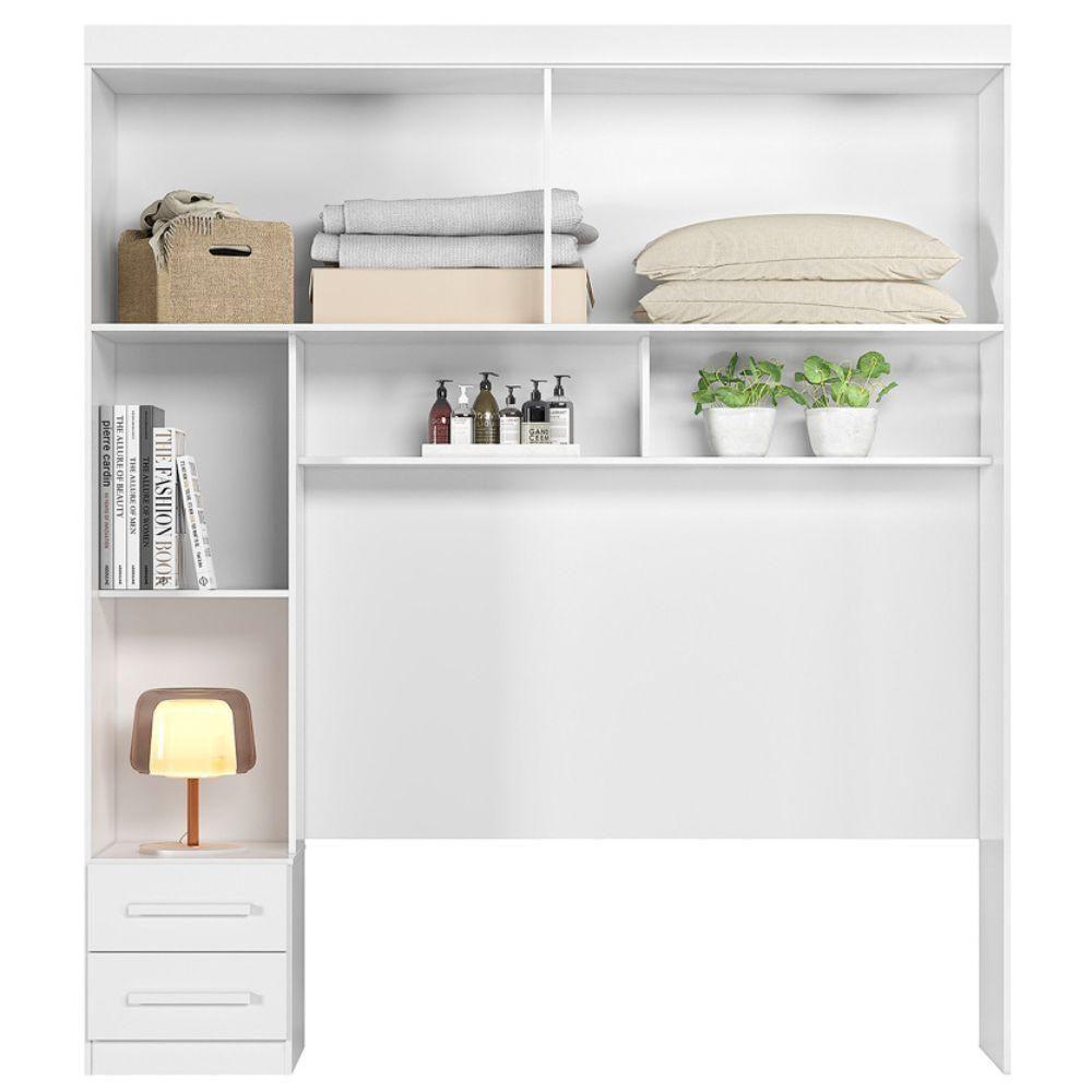 Dormitorio Modulado Casal 6 Portas 242x173 Cm Florenca Branco Moval - 7