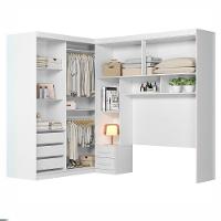 Dormitorio Modulado Casal 6 Portas 242x173 Cm Florenca Branco Moval - 6