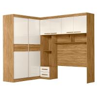 Dormitorio Modulado Casal 6 Portas 242x173 Cm Florenca Freijo Off White Moval - 1