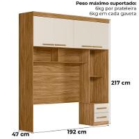 Dormitorio Modulado Casal 6 Portas 242x173 Cm Florenca Freijo Off White Moval - 3