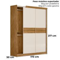 Dormitorio Modulado Casal 6 Portas 242x173 Cm Florenca Freijo Off White Moval