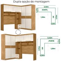 Dormitorio Modulado Casal 6 Portas 242x173 Cm Florenca Freijo Off White Moval - 5