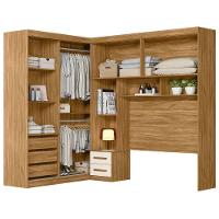 Dormitorio Modulado Casal 6 Portas 242x173 Cm Florenca Freijo Off White Moval - 6